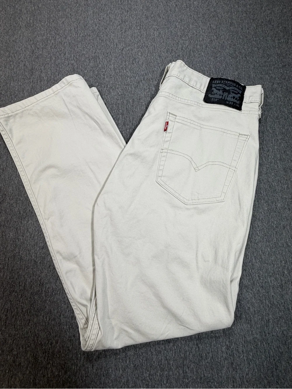 Levi's 514 Jeans Men's Straight Fit Denim Pants 33x30 Light Khaki